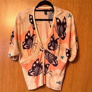 Lucky brand butterfly short sleeve top, XL